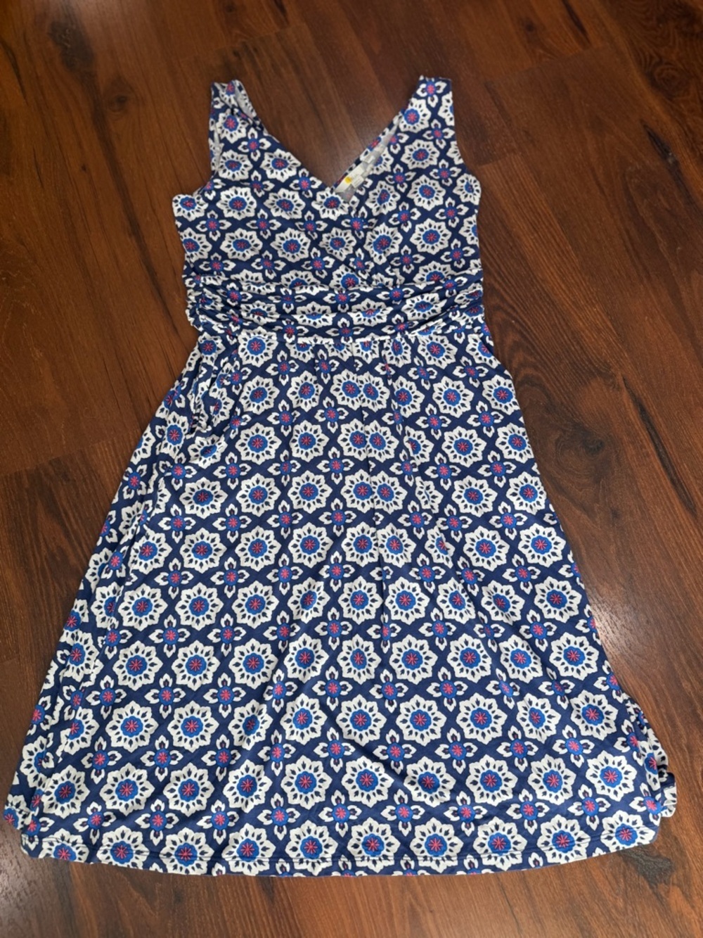 BODEN Effie Blue Floral Sleeveless Knee-Length Dress Size 8R
